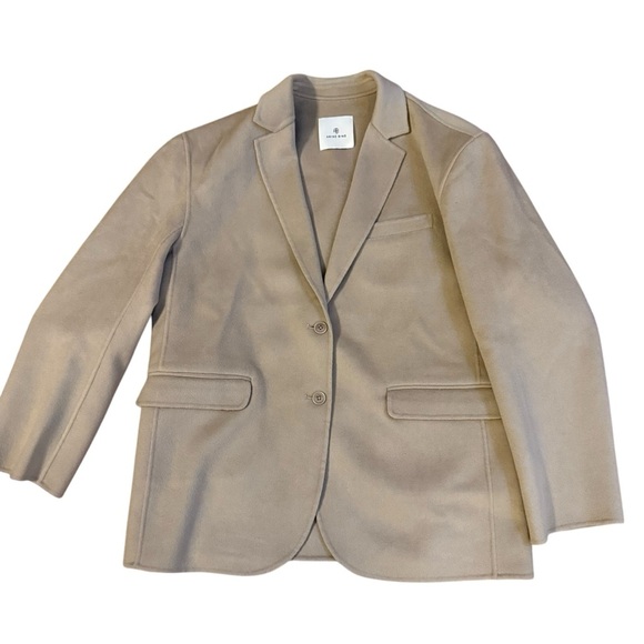 Anine Bing Quinn Wool Cashmere Taupe Coat Size XL - Picture 6 of 9